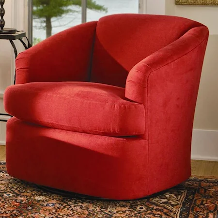 Rounded Upholstered Chair with Track Arms